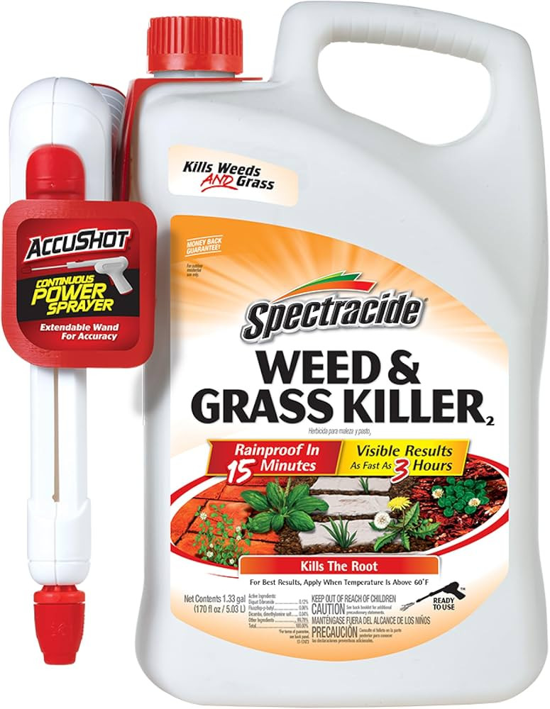 Spectracide Weed & Grass Killer, 1.33 Gallons, With AccuShot Continuous Power Sprayer Kills Broad... | Amazon (US)