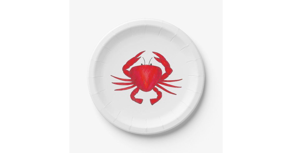 Red Baltimore MD Maryland Crab Beach Bay Seafood Paper Plate | Zazzle.com | Zazzle
