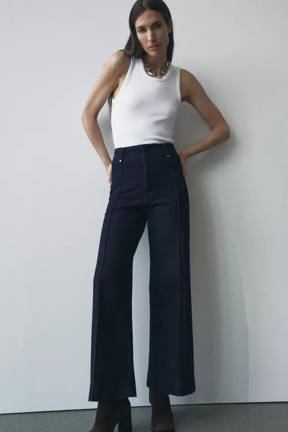 ZW COLLECTION HIGH WAIST WIDE LEG JEANS | Zara US