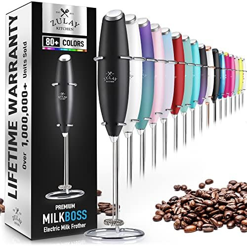 Zulay Original Milk Frother Handheld Foam Maker for Lattes - Whisk Drink Mixer for Coffee, Mini F... | Amazon (US)
