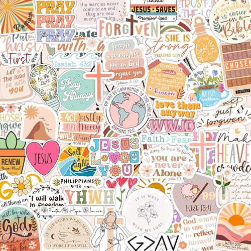 123 PCS Christian Bible Verse Stickers by Puraesla – Scripture Inspiring Journaling & Religious Study Decals for Water Bottles, Laptops, Notebooks – Vinyl Waterproof | Amazon (US)