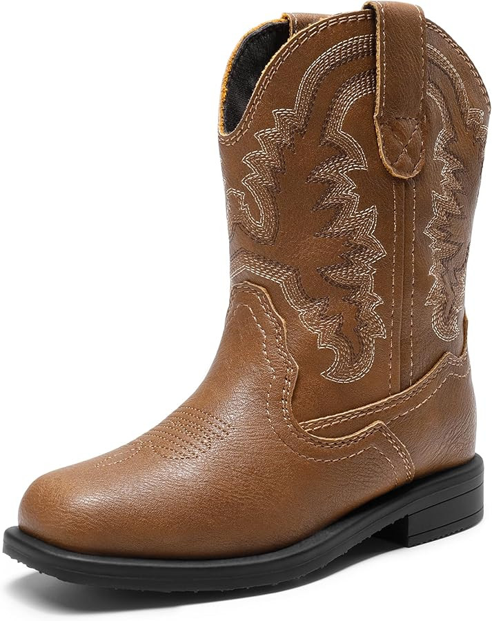 Amazon.com: DREAM PAIRS Toddler Boys Girls Cowboy Boots Western Square Toe Riding Mid Calf Boots ... | Amazon (US)