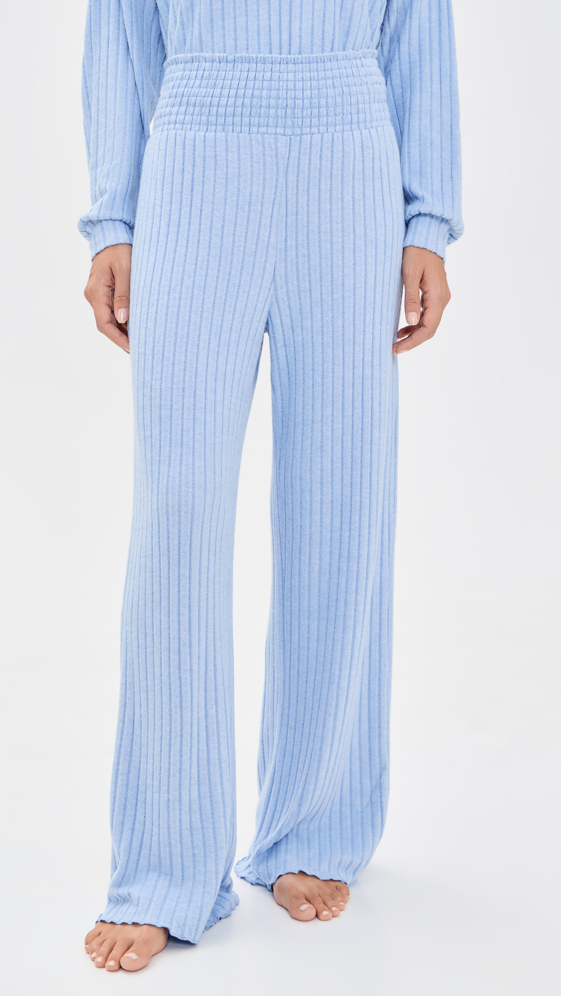 Z Supply Dawn Smocked Rib Pants Crystal Blue XS | Shopbop