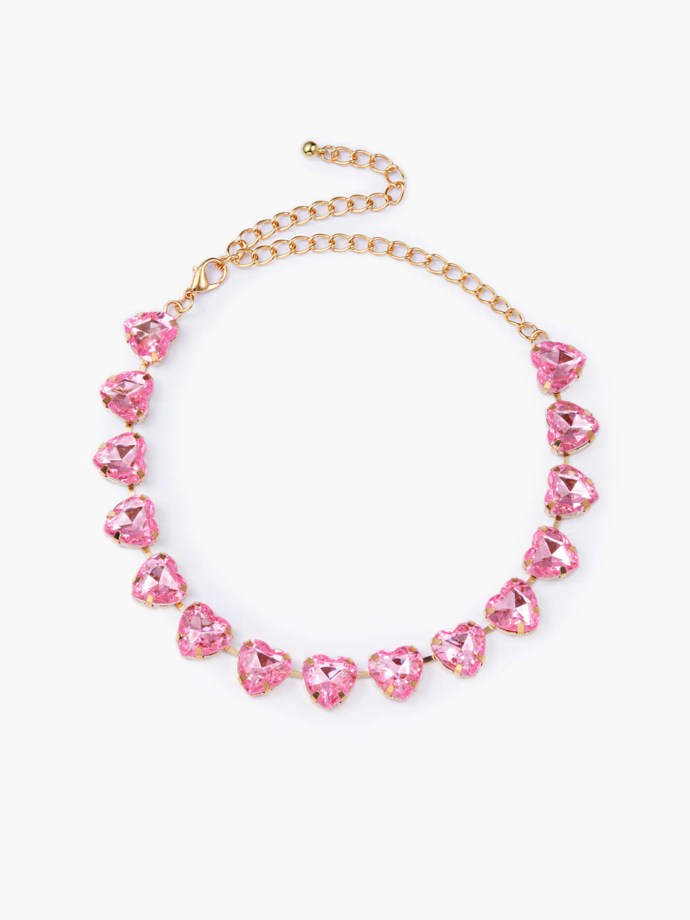 RHINESTONE HEART CHAIN NECKLACE | Cider