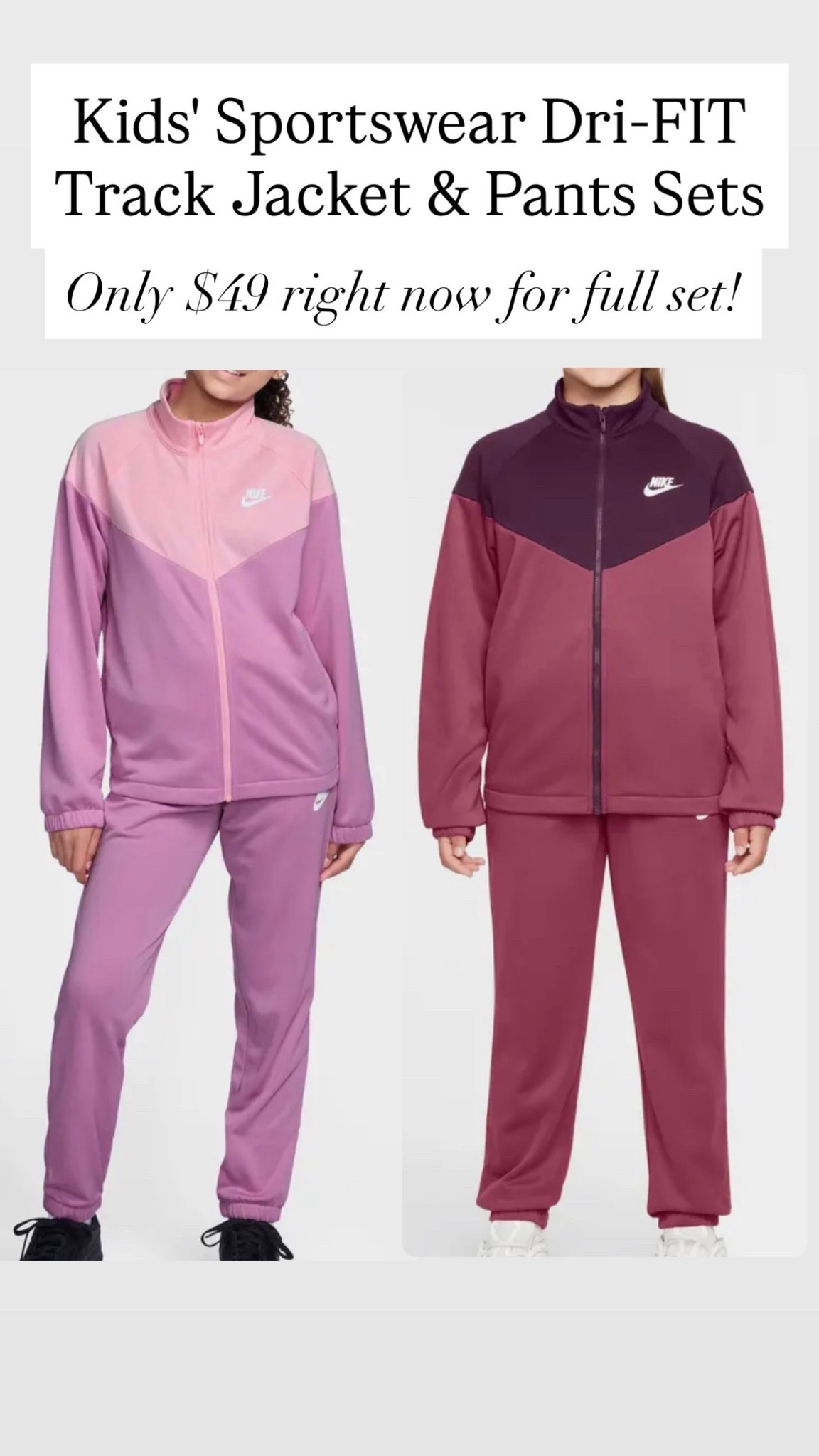 Kids' Sportswear Dri-FIT Track Jacket & Pants Sets are $49 from $62

#LTKKids #LTKSaleAlert