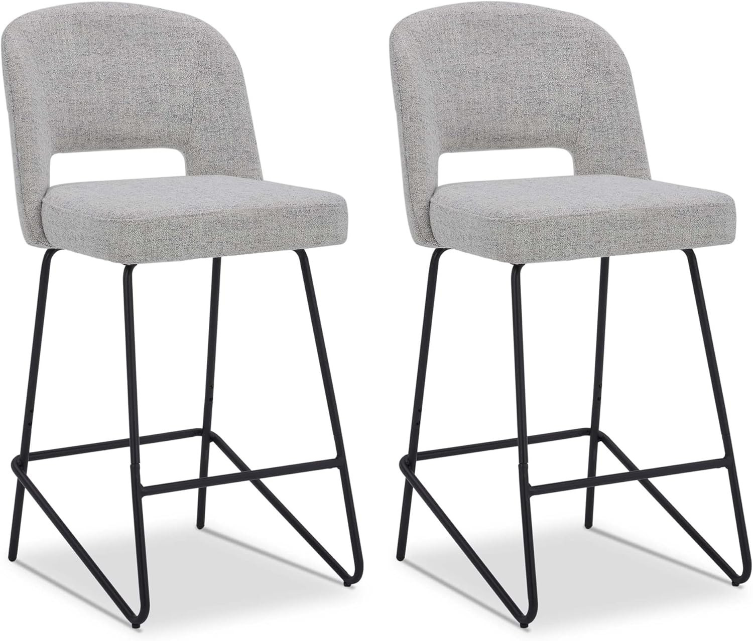 Watson & Whitely Modern Barstools Set of 2, Upholstered Counter Height Bar Stools with Backs and ... | Amazon (US)