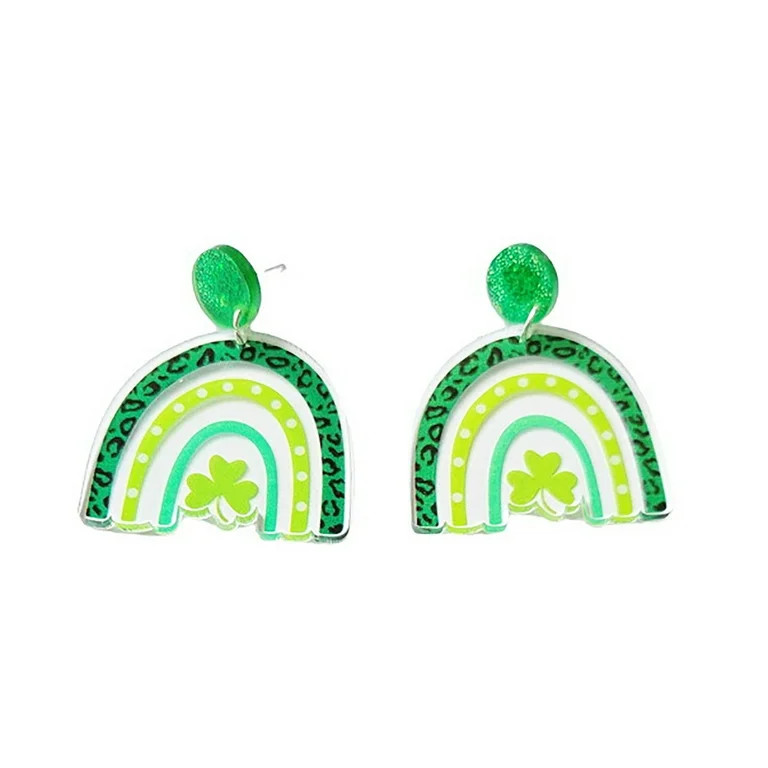 Stud Earrings for Women Girls Green Irish Festival Luck Grass Beer Rainbow Gifts Valentine's Day ... | Walmart (US)