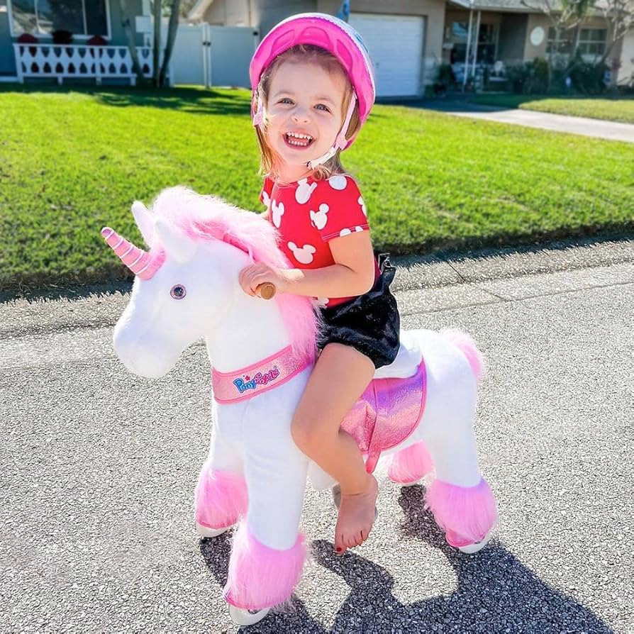 PonyCycle Ride on Unicorn Horse for Kids Toddler Rocking Horse (with Brake/ 30" Height/Size 3 for... | Amazon (US)