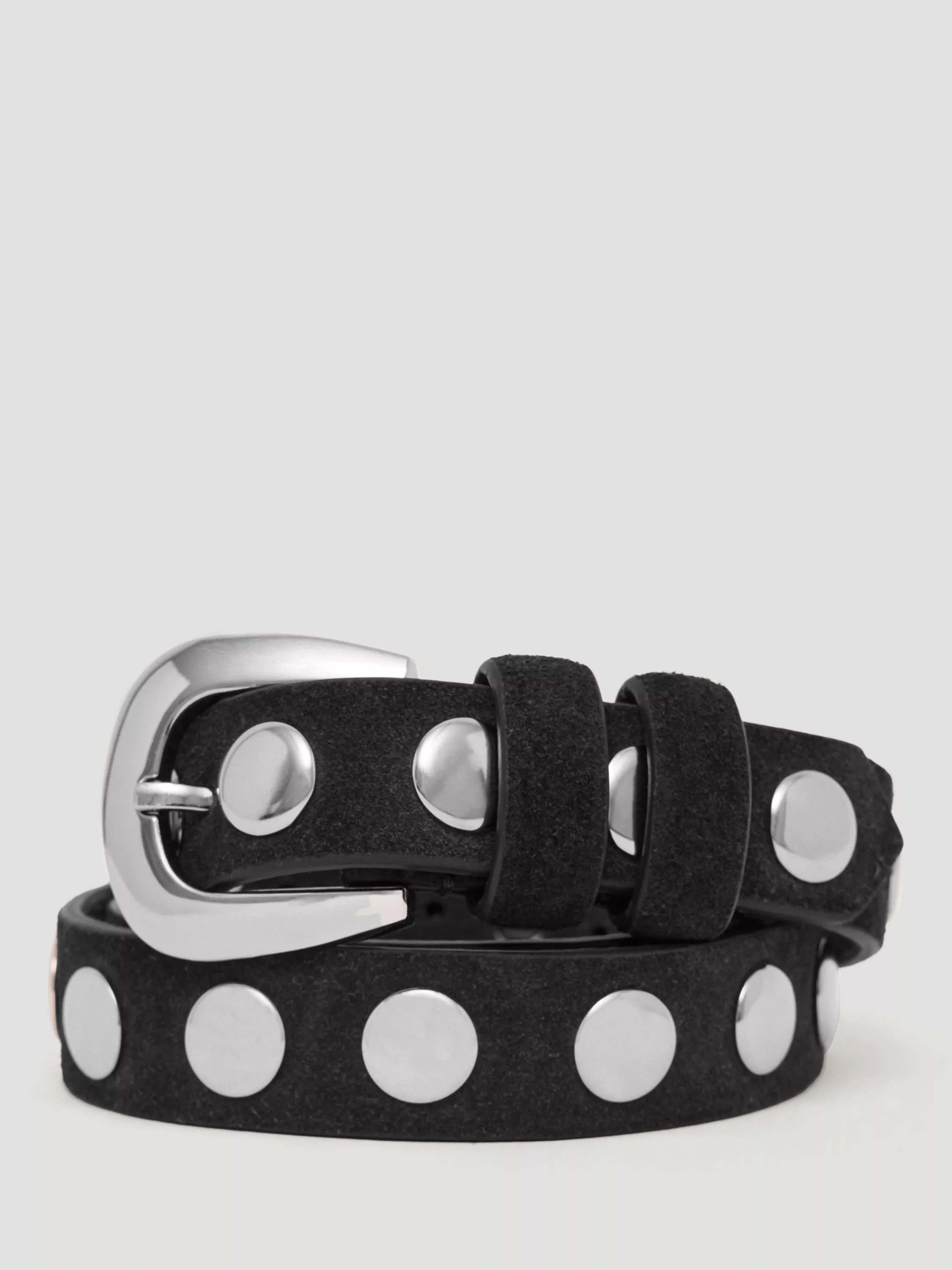 HUSH Studded Leather Belt, Black | John Lewis (UK)
