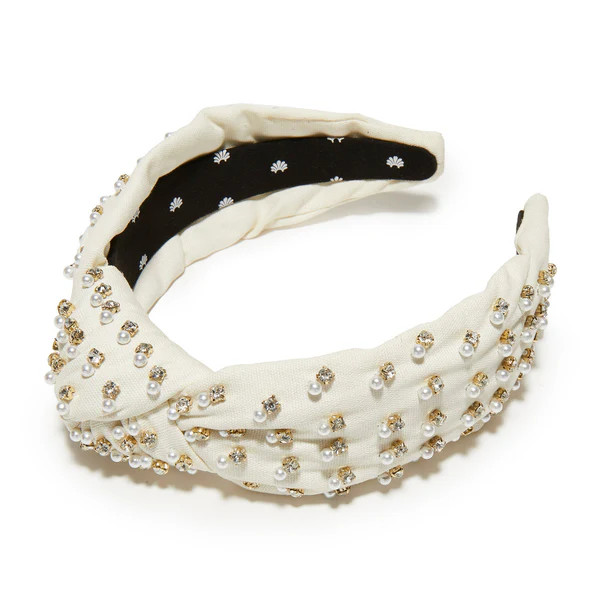 IVORY CRYSTAL EMBELLISHED KNOTTED HEADBAND | LELE SADOUGHI