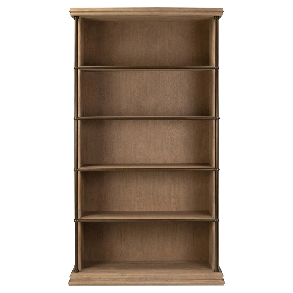 Elsa Drifted Oak Bookcase | Kathy Kuo Home