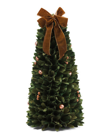 19in Wood Curl Christmas Tree With Bow Detail | TJ Maxx