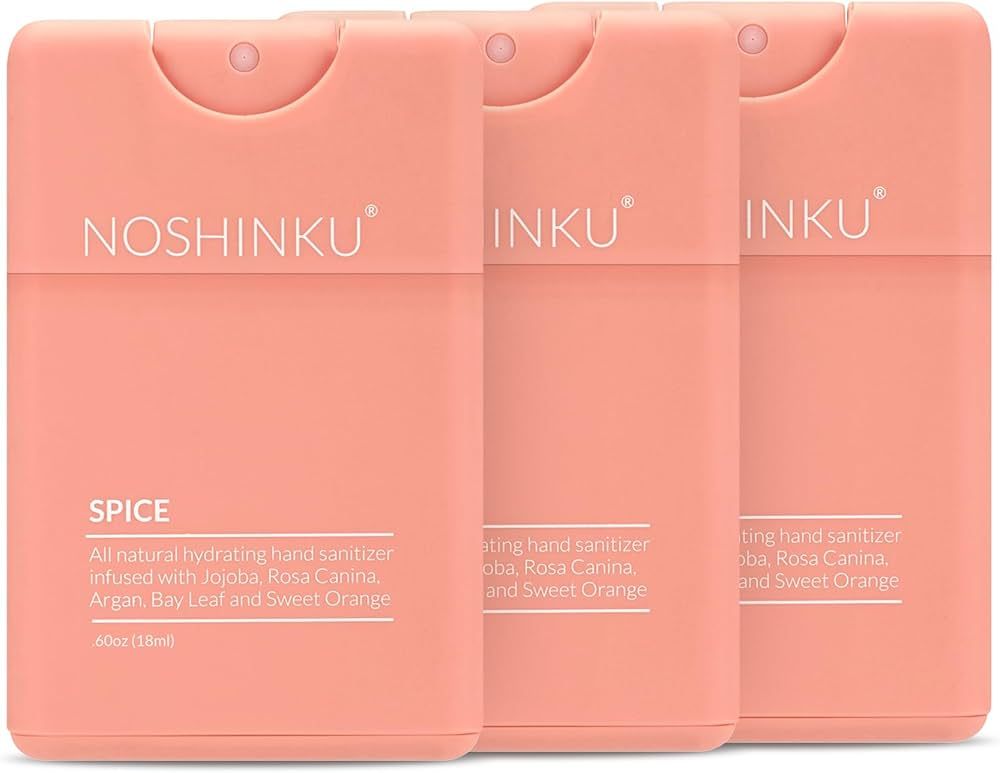 Noshinku Spice (Sweet Orange + Bay Leaf) Refillable Pocket Hand Sanitizer 3-Pack | Organic Antiba... | Amazon (US)