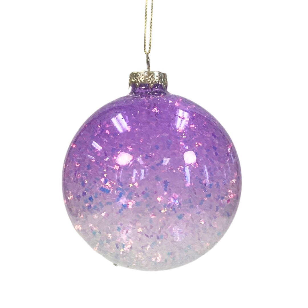 Lavender Ombre Glass Ball Ornament, Christmas Elegant Decoration, Wreath Supplies, 4 Inch Ornamen... | Etsy (US)