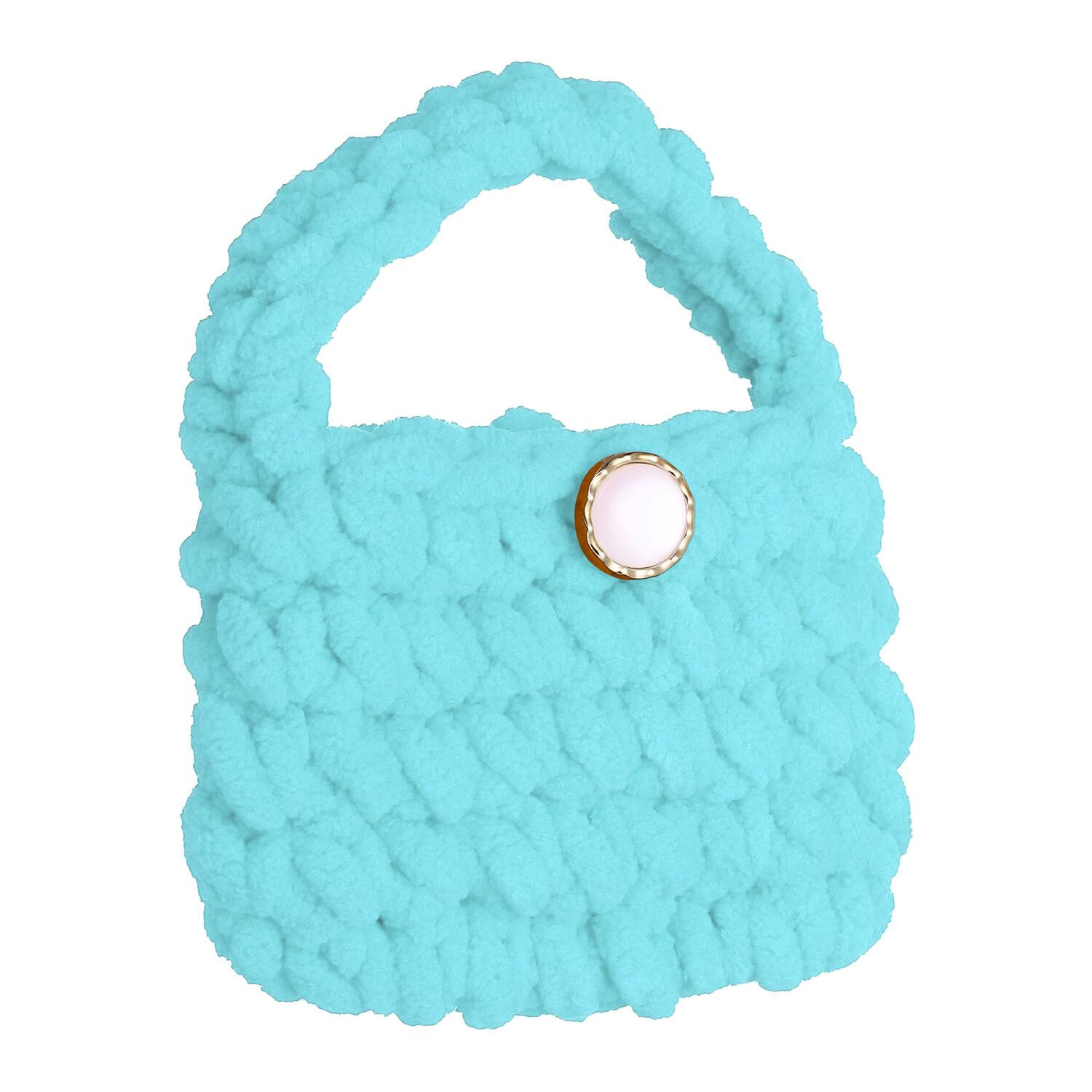 Unique Bargains - Crochet Purse Pouch, Cute Handmade Knitted Storage Bag, for Earbuds Headphones Keys Makeup - Lake Blue | Best Buy U.S.