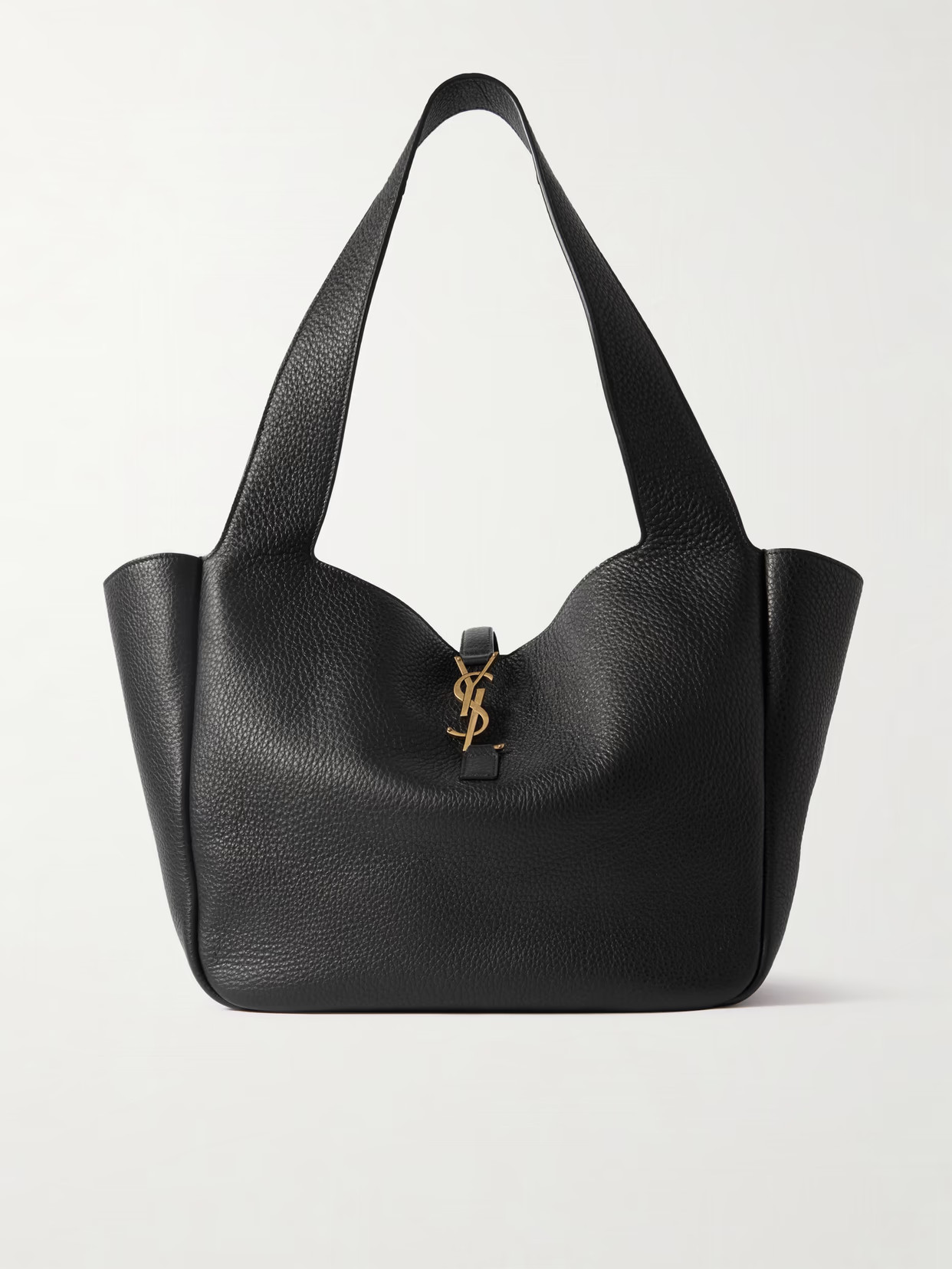 SAINT LAURENT - Le 5 À 7 Bea Textured-leather Tote - Black | NET-A-PORTER (UK & EU)
