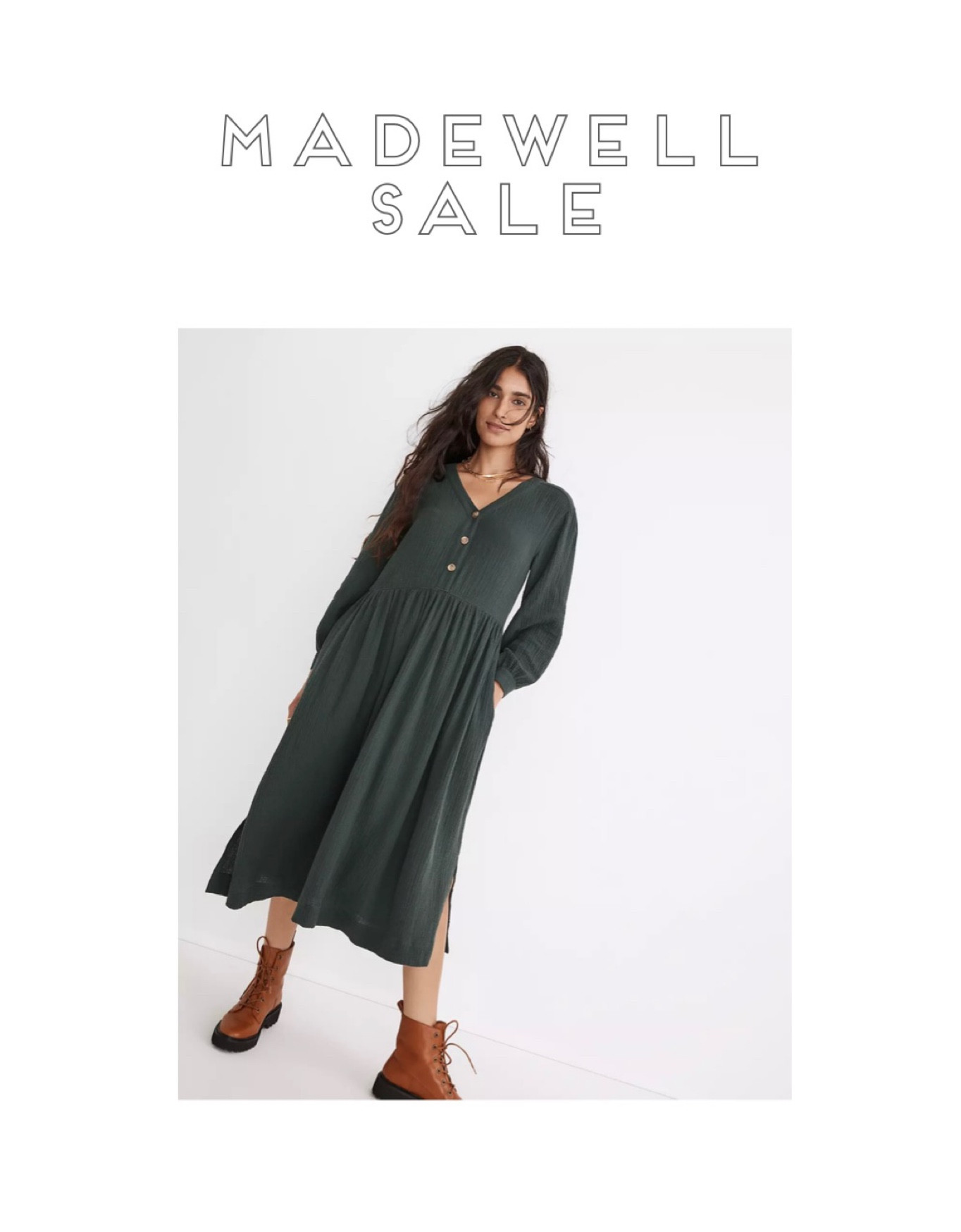 Madewell Sale Green Midi Dress

#LTKFind #LTKsalealert #LTKunder50