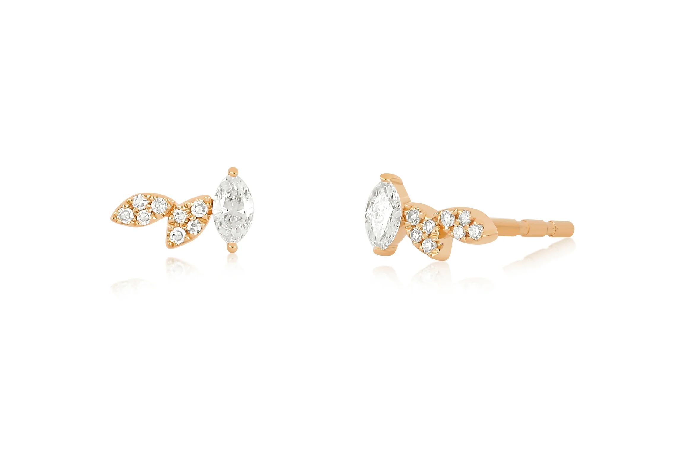 Triple Marquise Stud Earring | EF Collection