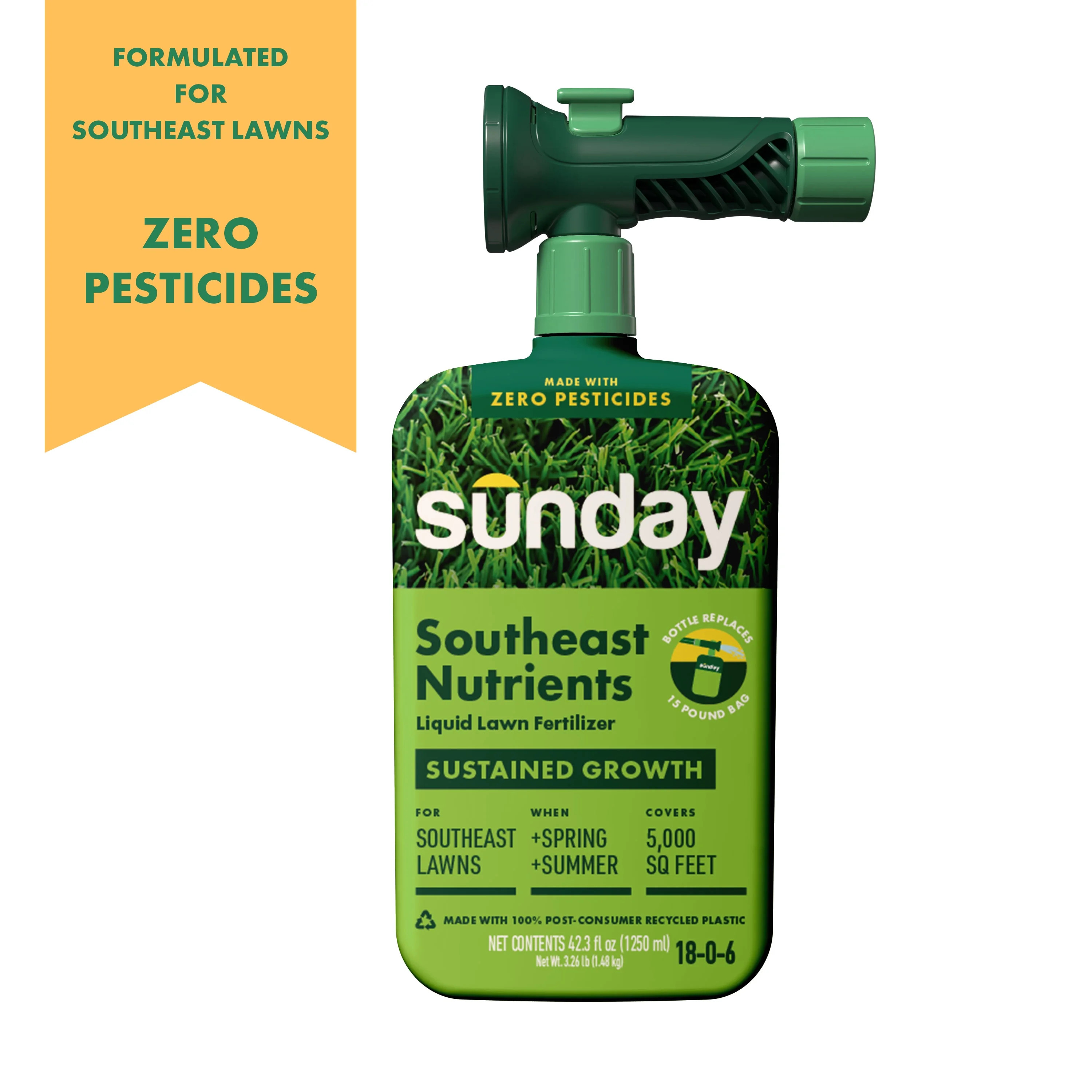 Sunday Southeast Nutrients Ready-to-Spray Nutrients for the Lawn (18-0-6), 42.3 oz, 5000-Sq ft | Walmart (US)