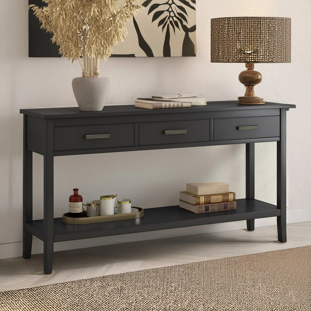 Red Barrel Studio® Modern 3-Drawer Console Table with Storage Shelf & Reviews | Wayfair | Wayfair North America