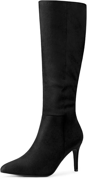 Allegra K Women's Pointed Toe Stiletto Heels Knee High Boots | Amazon (US)