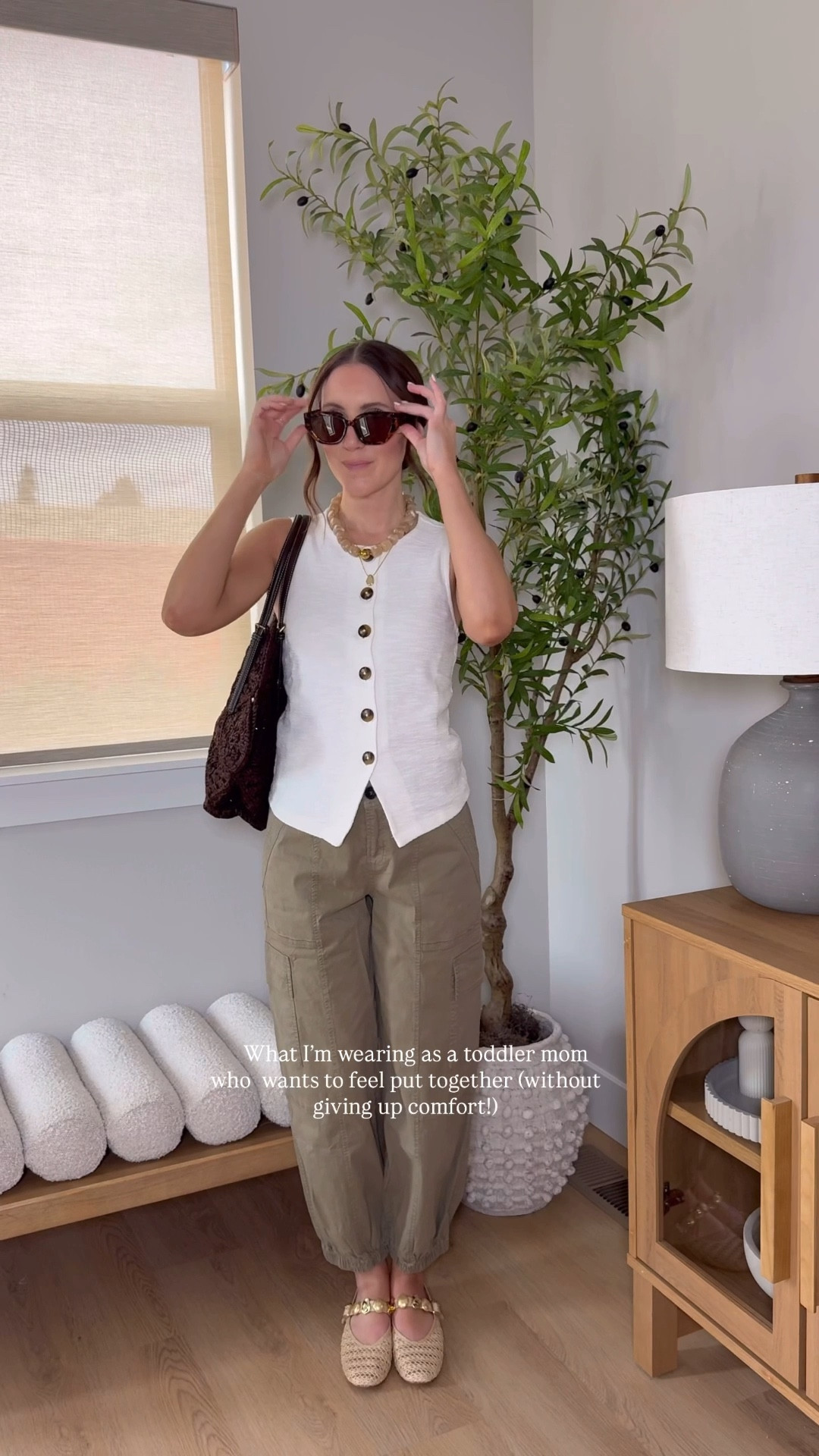 Cute, but comfortable enough to chase a toddler around! These pieces are easy closet staples! A knit vest top and cargo joggers (that also come in cream!)


#gdwm #styleover30 #sanctuaryclothing spring style, dolce vita, what I'm wearing, cargo pants outfit, outfit idea 

#LTKootd