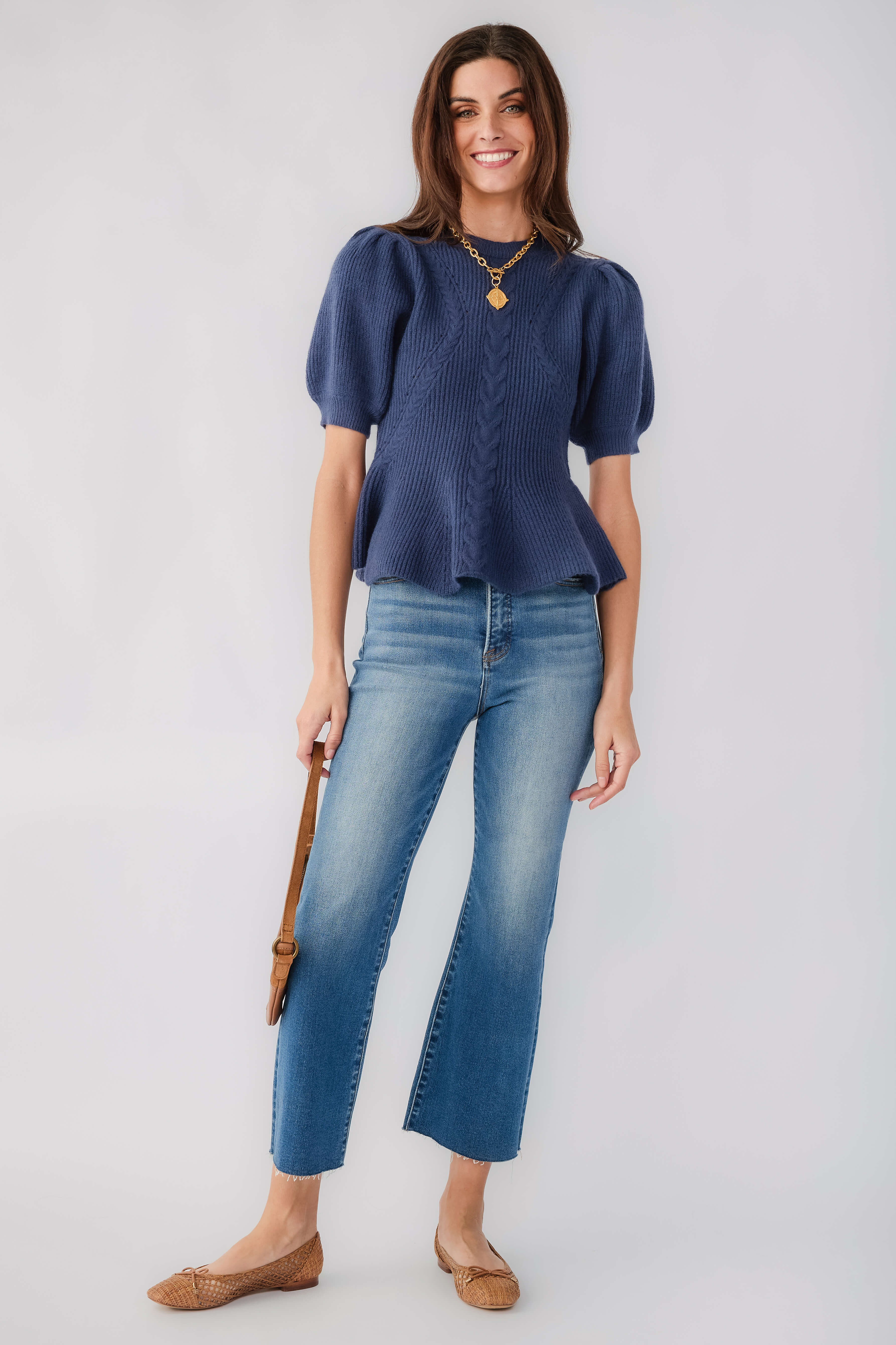 Strut & Bolt Flared Puff Sleeve Knit Top | Social Threads