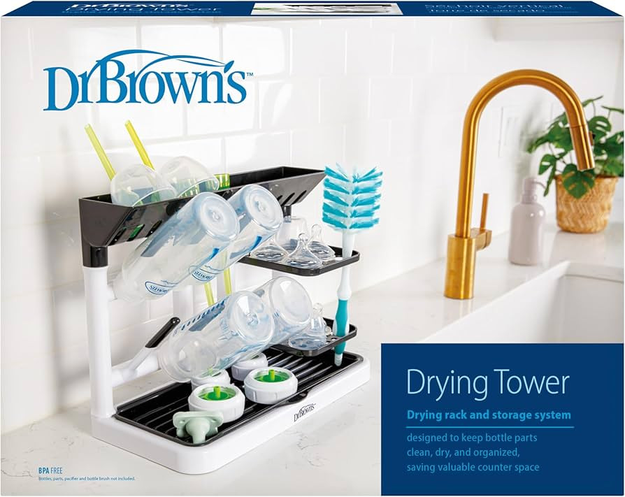 Dr. Brown's Drying Tower, Stand-Up Drying Rack, Countertop Baby Bottle Drying with Organized Stor... | Amazon (US)