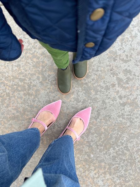 When mom and son are both chic in the same brand! 😍

Pink velvet Mary Jane flats and duck boots 

#LTKkids #LTKshoecrush