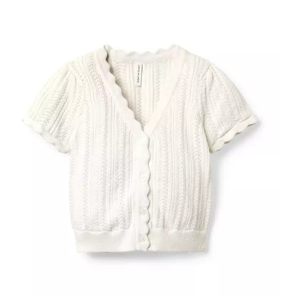 Pointelle Scalloped Cardigan | Janie and Jack