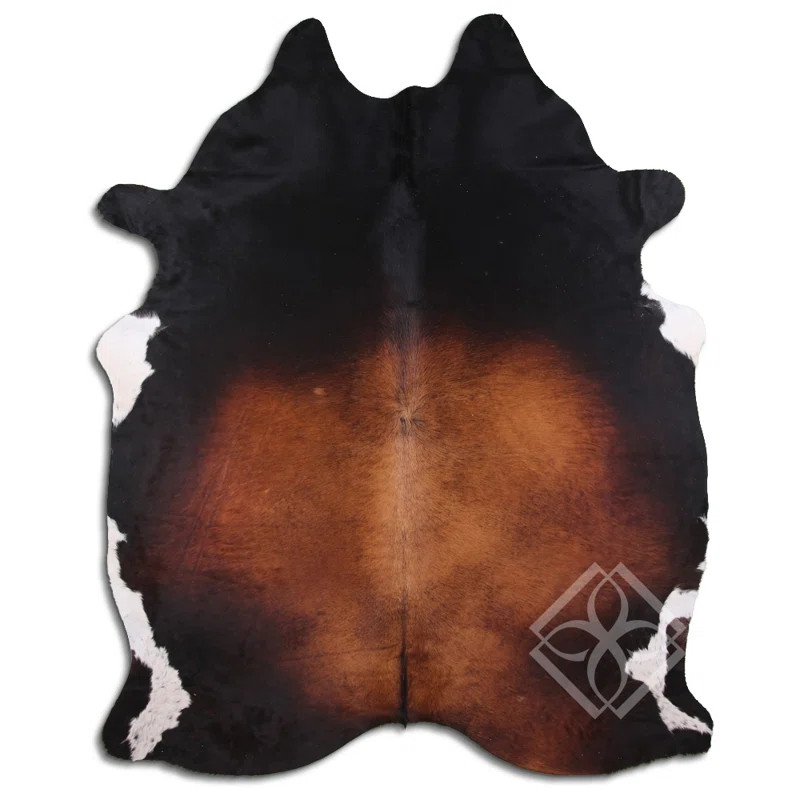 Hankins Abstract Handmade Cowhide Black/Brown Area Rug | Wayfair North America