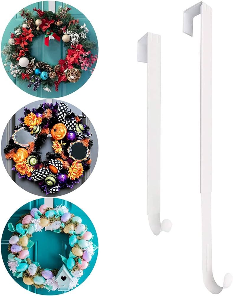 Wreath Hanger, Easter Decorations Adjustable Wreath Hanger for Front Door Adjustable from 14.9-25... | Amazon (US)