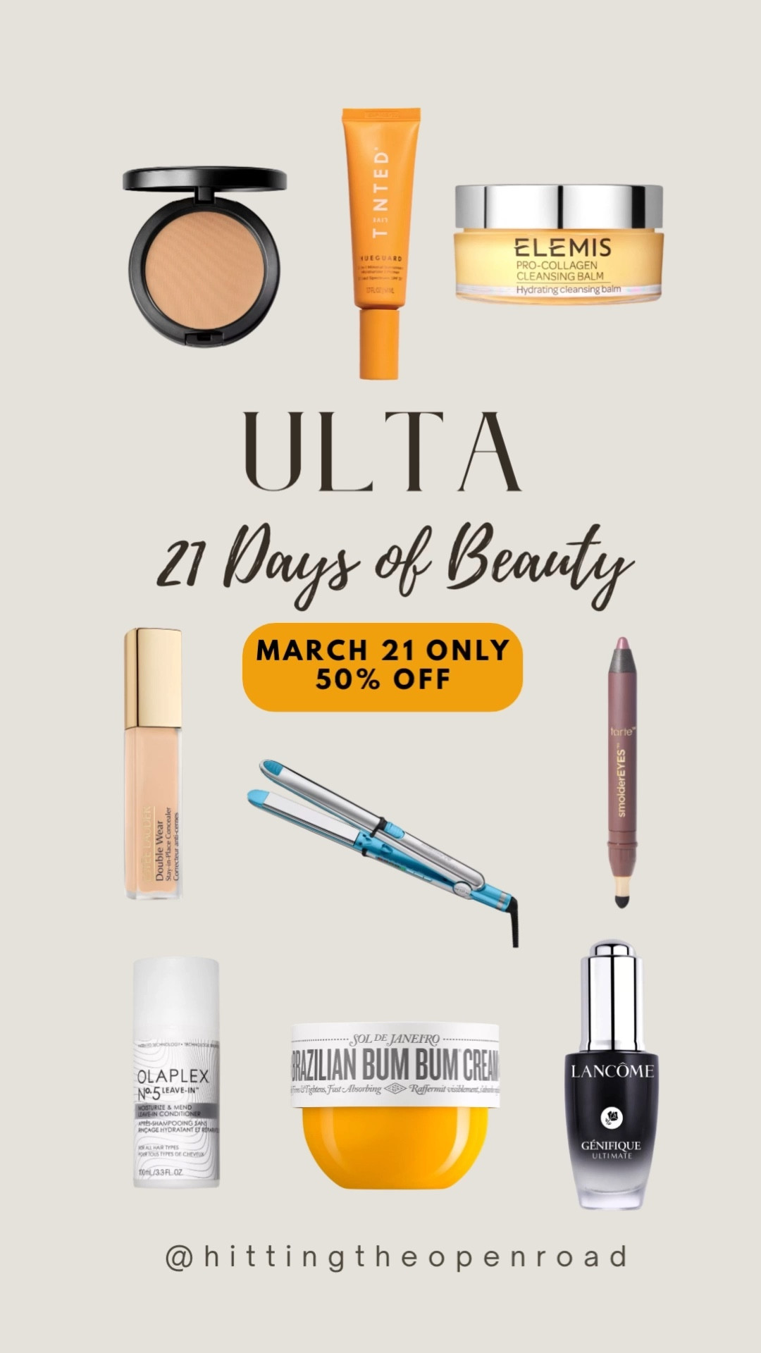 @ULTA Beauty 50% off for the 21 Days of Beauty sale! 

#LTKBeauty #LTKselfcare #LTKSaleAlert