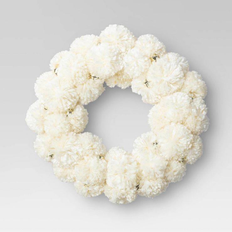 Pom-Pom Wreath Cream - Threshold&#8482; | Target