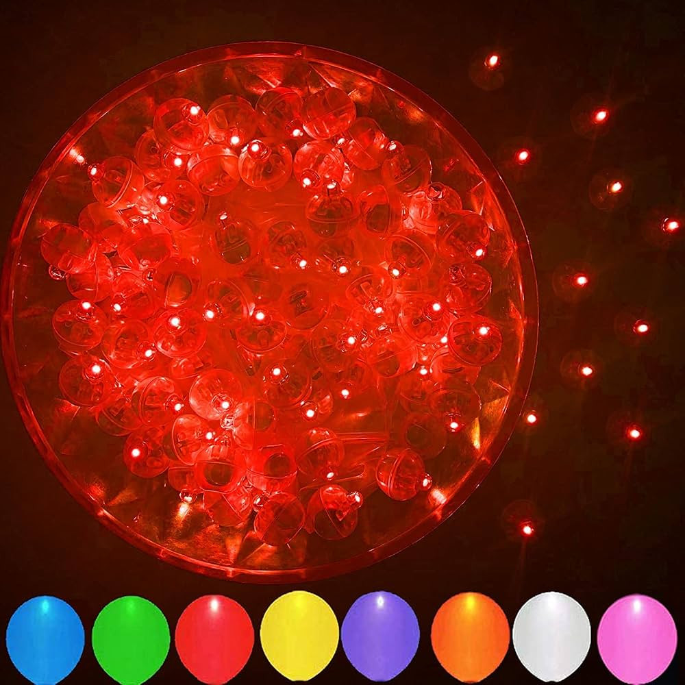 JJGoo 100Pcs LED Balloon Lights, Flash Waterproof Round Balls Light up for Balloon Paper Lantern ... | Amazon (US)