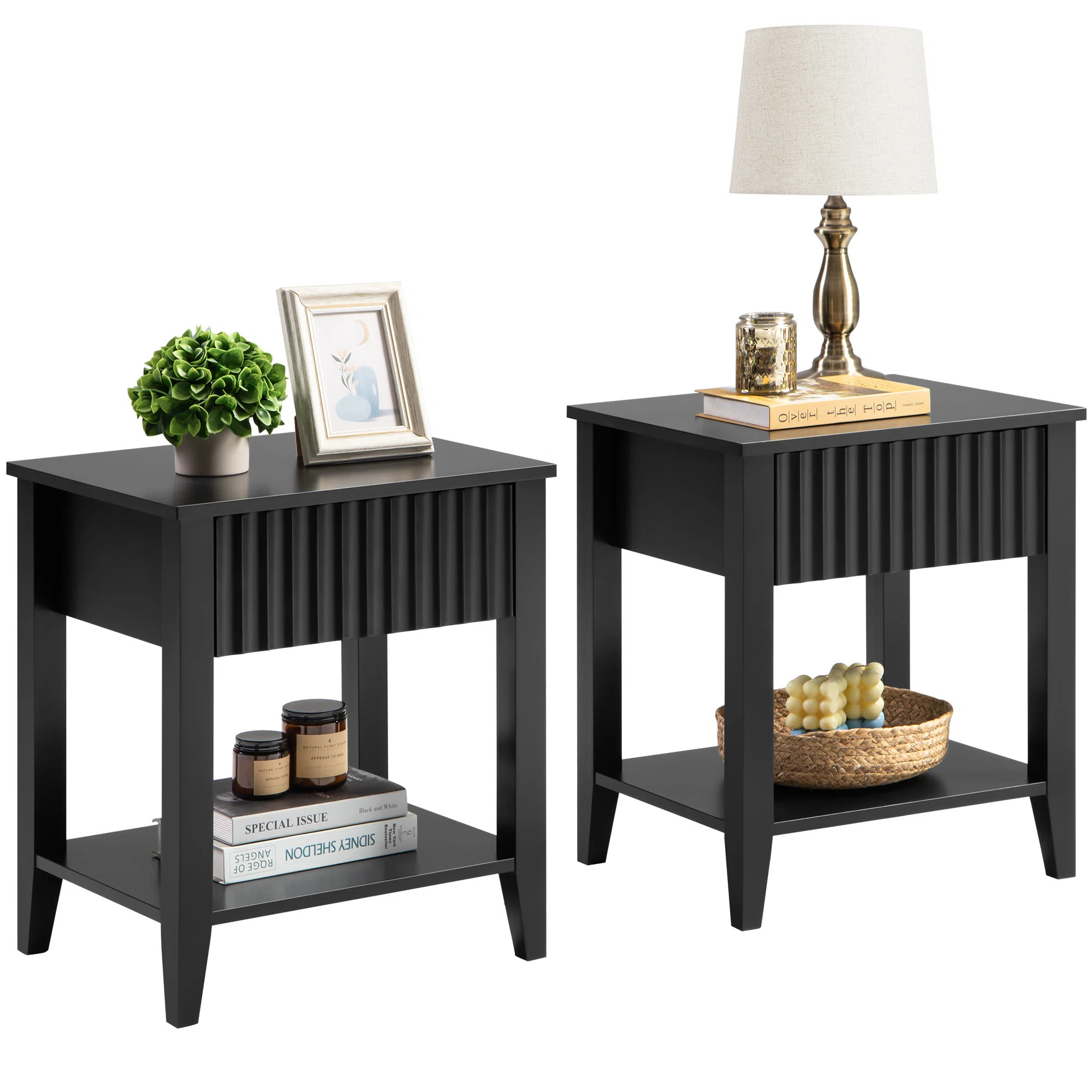 Nyleen 1-Drawer Nightstand (Set of 2) | Wayfair North America