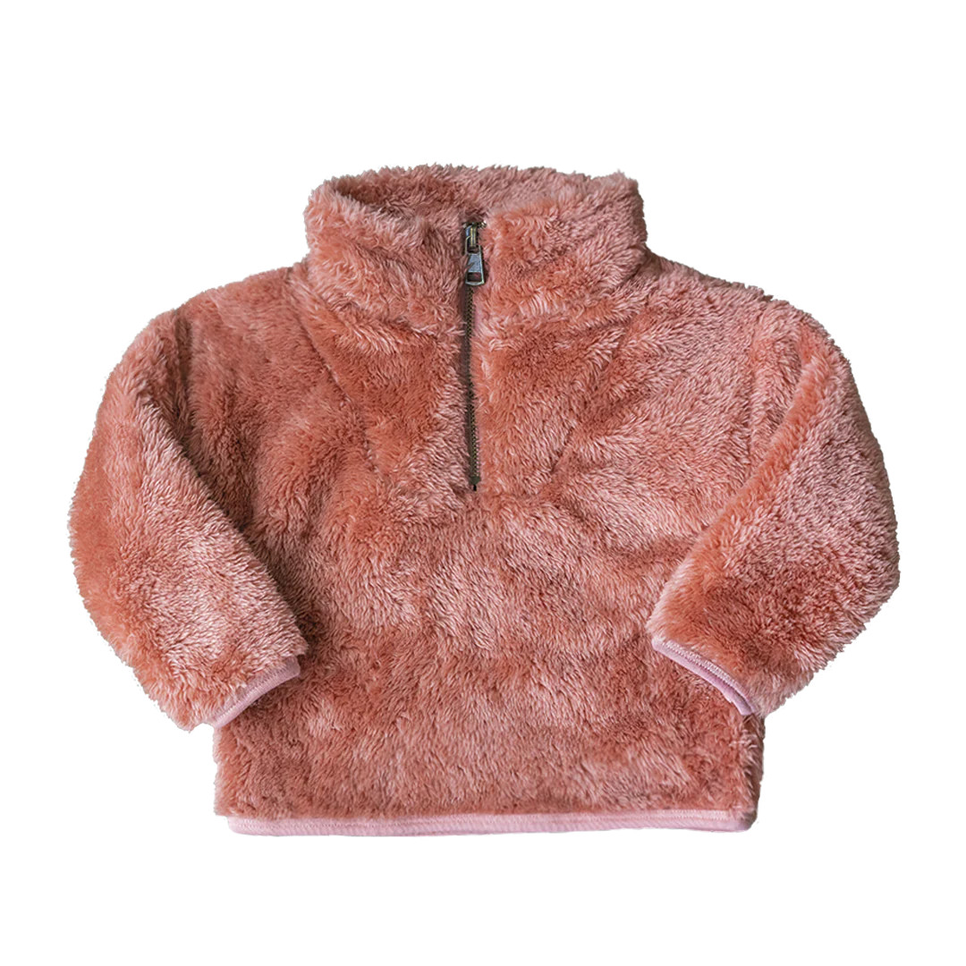 Strawberry Cream Fur 1/4 Zip | Little Road Co.