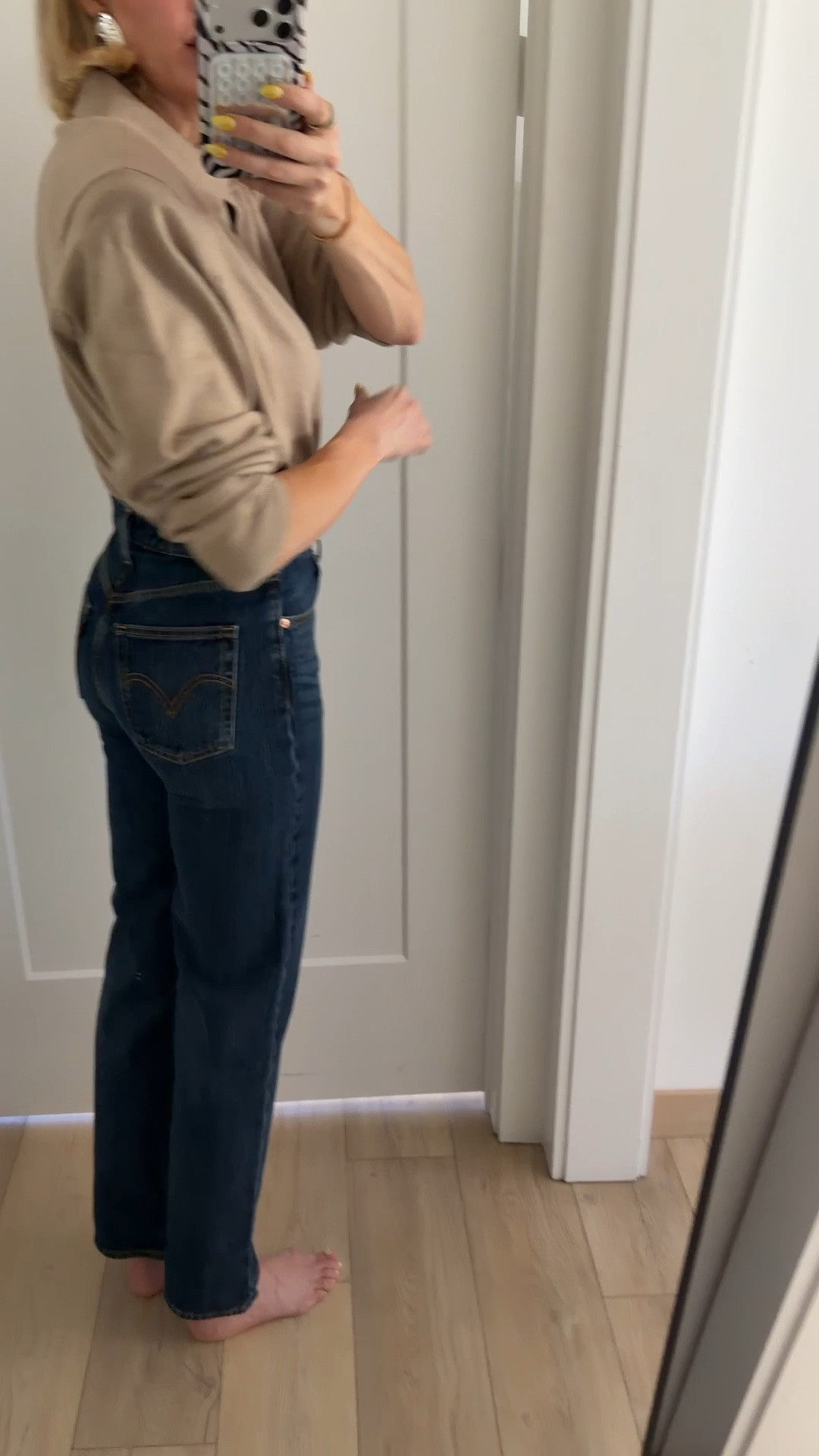 I’m wearing my usual size! I own the Khaite  jeans so it’s easy for me to compare the two. Like I said, they’re a little bit shorter than the Kate jeans but not drastically. I’m 5’10

#LTKTall #LTKWorkwear #LTKOver40