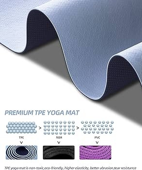 COOLMOON Yoga Mat Non Slip, Anti-Tear 1/4 Thick TPE Yoga Mats for Women and Men, 72"x24" Exercise... | Amazon (US)