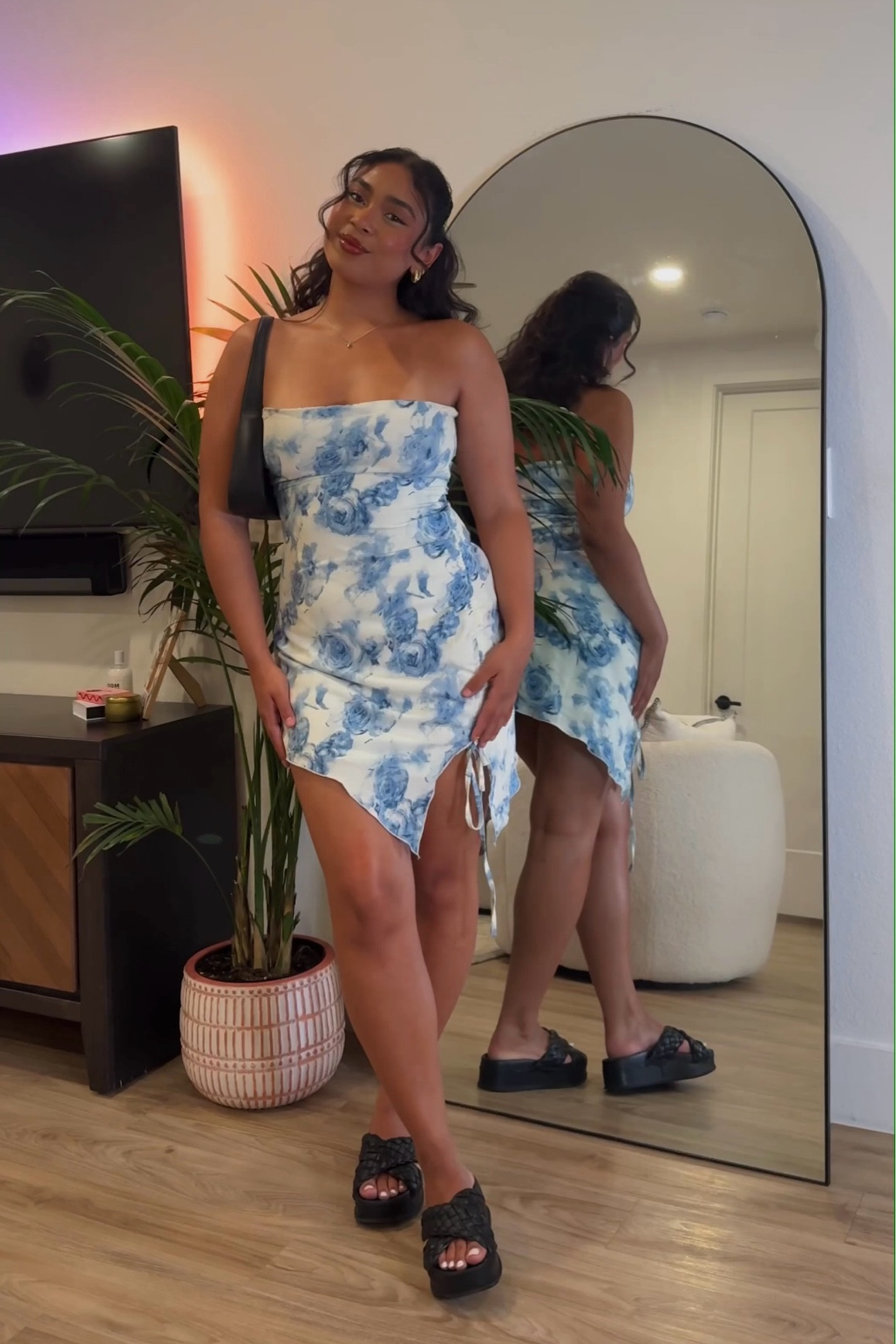 knee length dresses for ladies La Boheme Denim Hearts Mini Dress main image 0