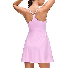 CRZ YOGA Lightweight Drapey Spagheii Straps Tennis Dress for Women - Mini Flowy Golf Outfits with... | Amazon (US)