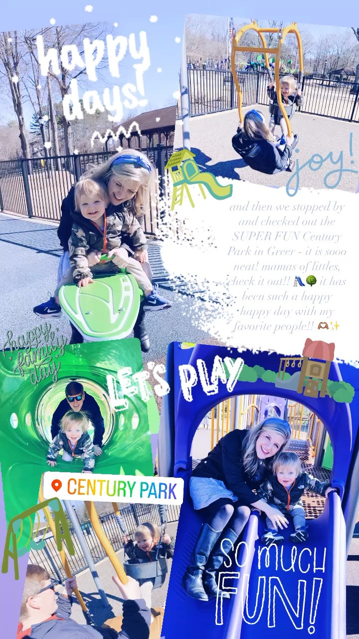 and then we stopped by and checked out the SUPER FUN Century Park in Greer - it is sooo neat! mamas of littles, check it out!! 🛝🌳 it has been such a happy happy day with my favorite people!! 🫶🏽✨

#LTKbaby #LTKfamily #LTKSeasonal