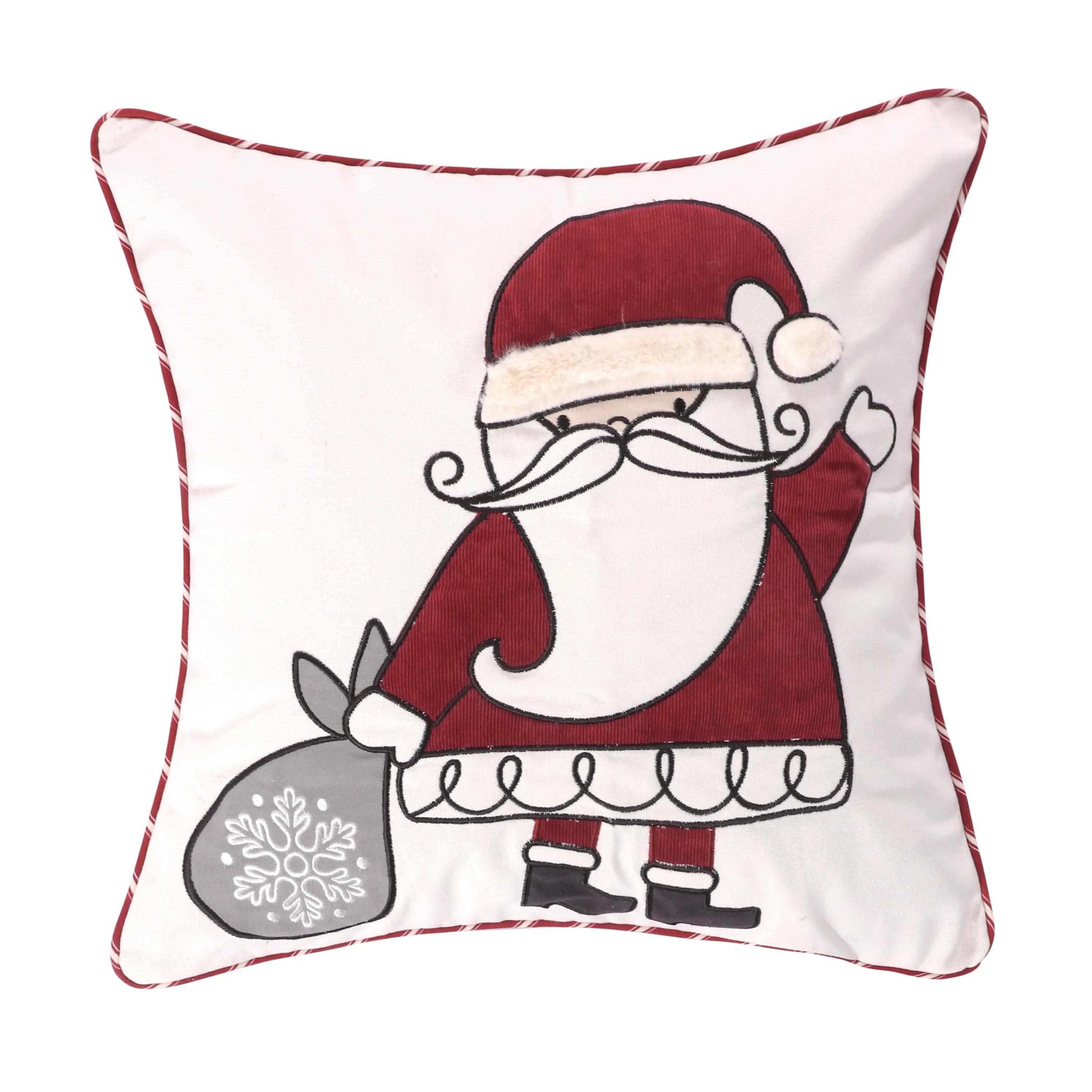 Levtex Home - Santa Claus Lane - Decorative Pillow (18X18in.) - Santa - Red, White, Black and Gre... | Walmart (US)