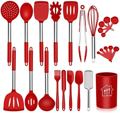 Amazon.com: Silicone Cooking Utensil Set,Kitchen Utensils 26 Pcs Cooking Utensils Set,Non-stick H... | Amazon (US)