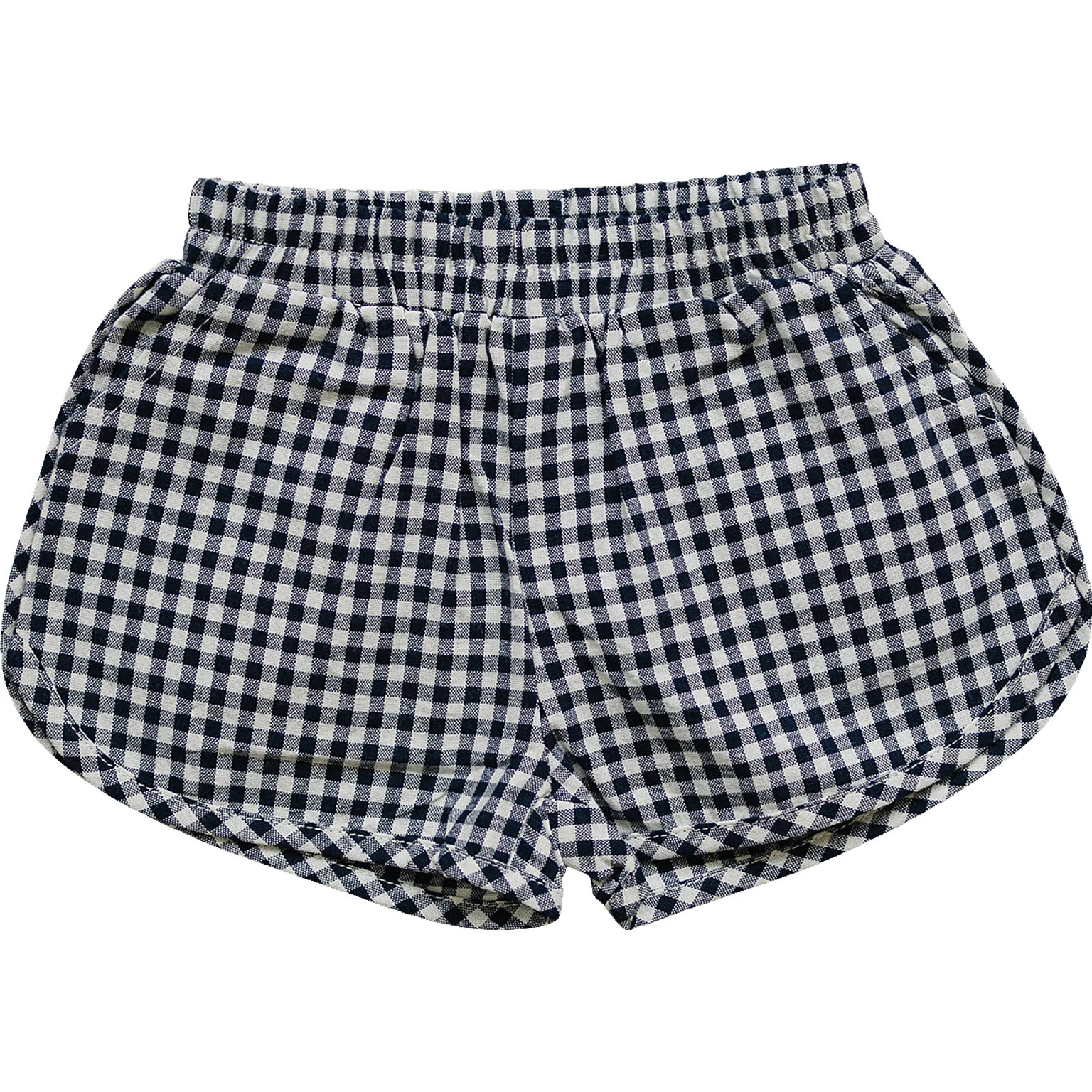Navy Gingham Shorts | Mebie Baby
