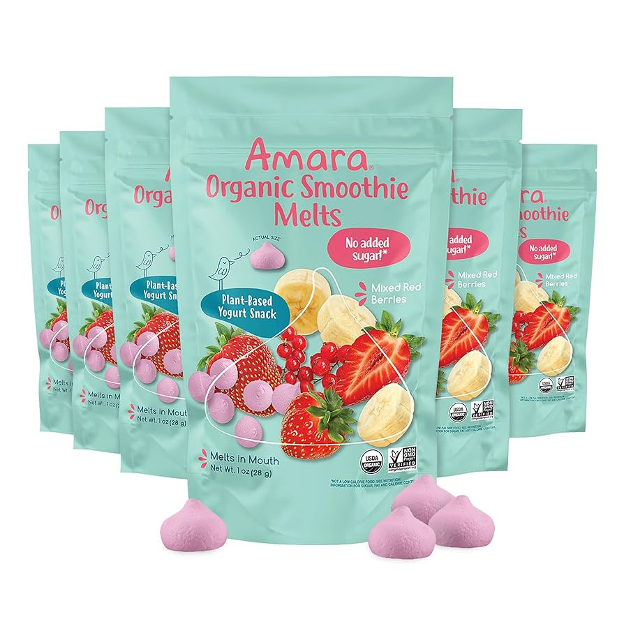 Amara Smoothie Melts - Mixed Red Berries - Baby Snacks Made With Fruits and Vegetables - Healthy ... | Amazon (US)