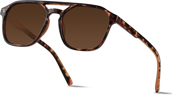 ANDWOOD Trendy Aviator Polarized Sunglasses Men Women Square Stylish Frame Sun Glasses | Amazon (US)