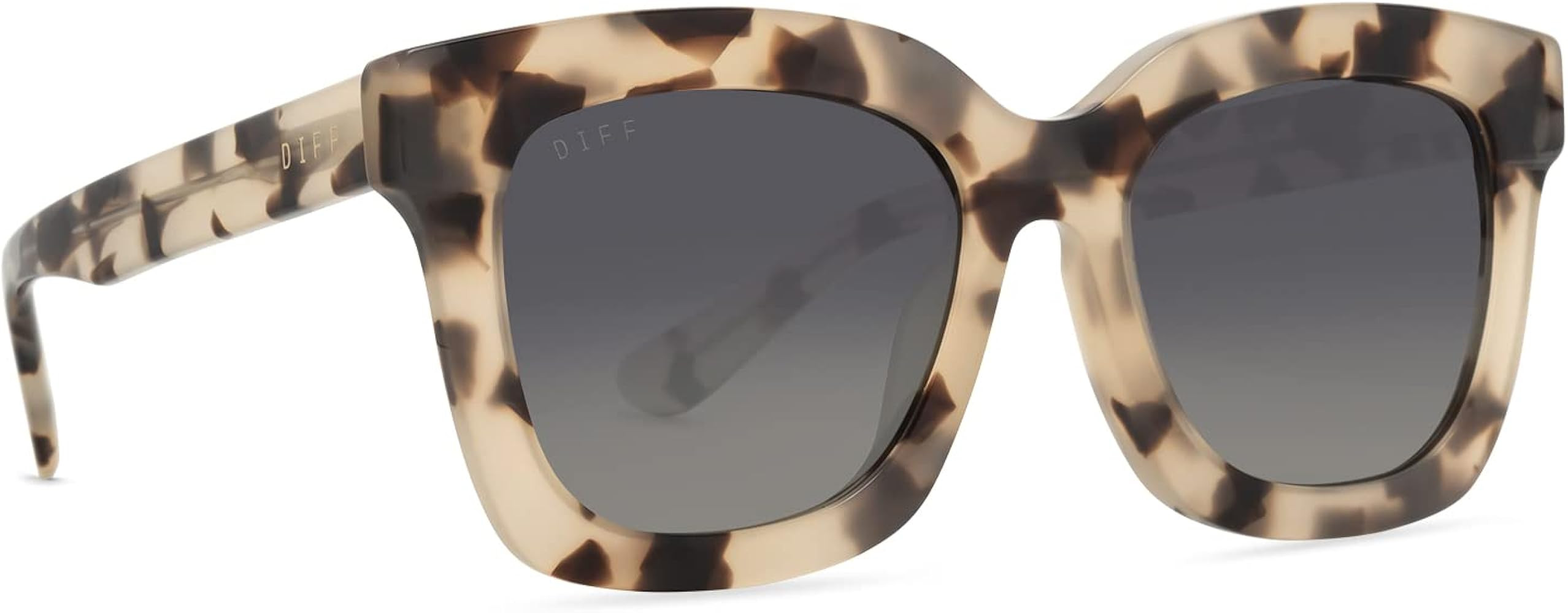 DIFF Eyewear Carson Designer Square Oversized Sunglasses for Women 100% UVA/UVB, Cream Tortoise +... | Amazon (US)
