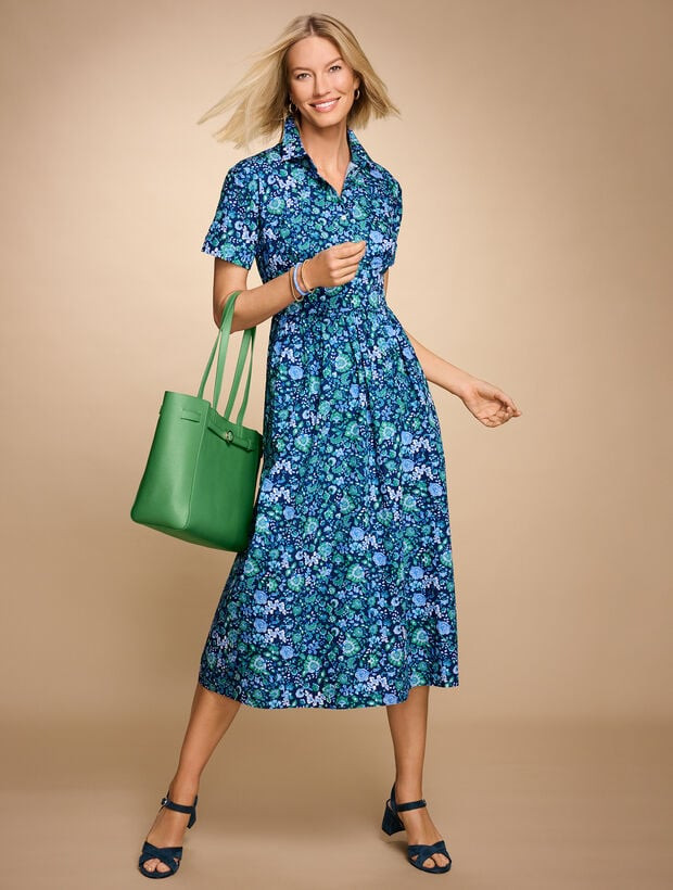 Poplin Shirtdress - Jumping Jacobean | Talbots