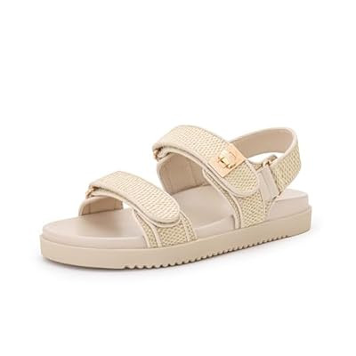 Rihero Women's Flat Sandals Comfort Adjustable Double Stra… | Amazon (US)
